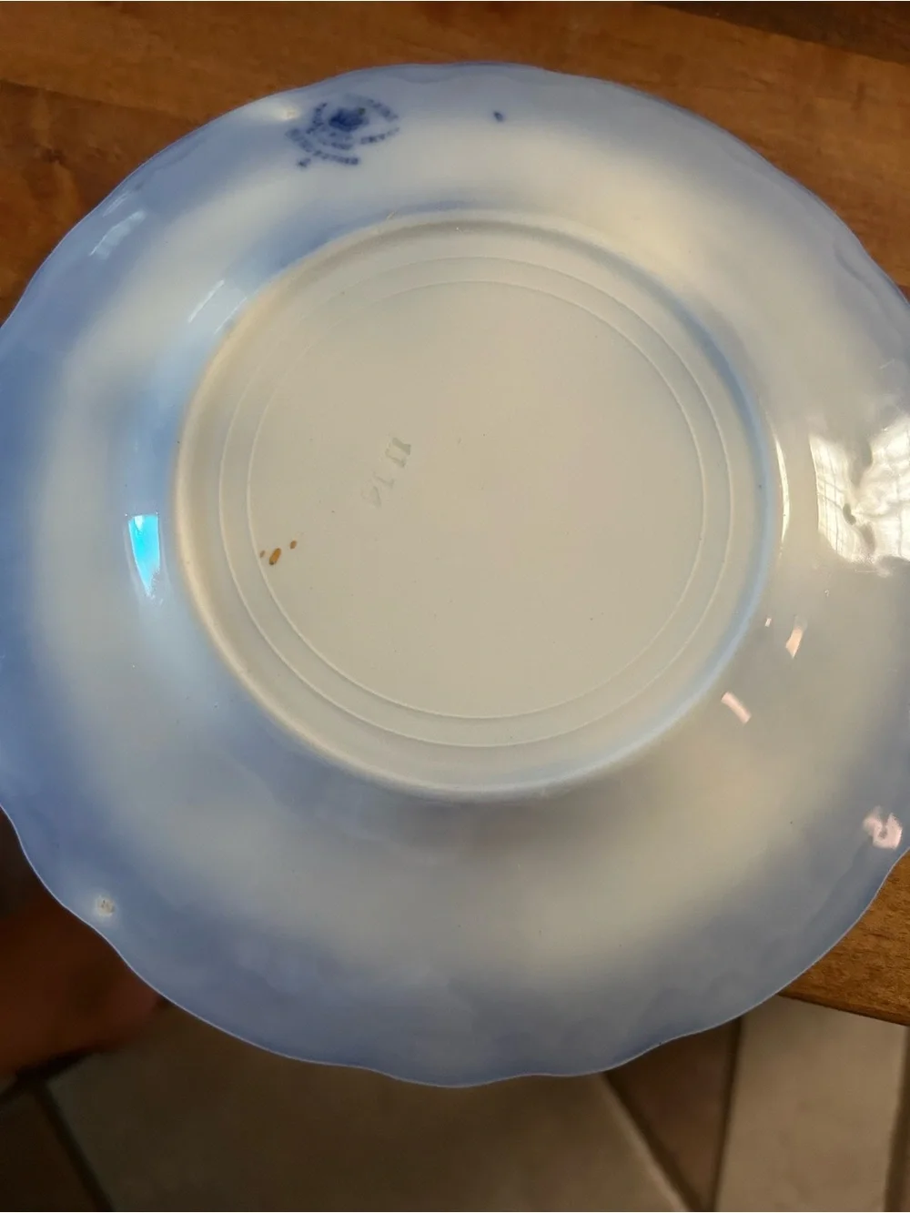 Stanley Cobalt Blue and White Floral Porcelain Plate with Gold Rim 11 plates